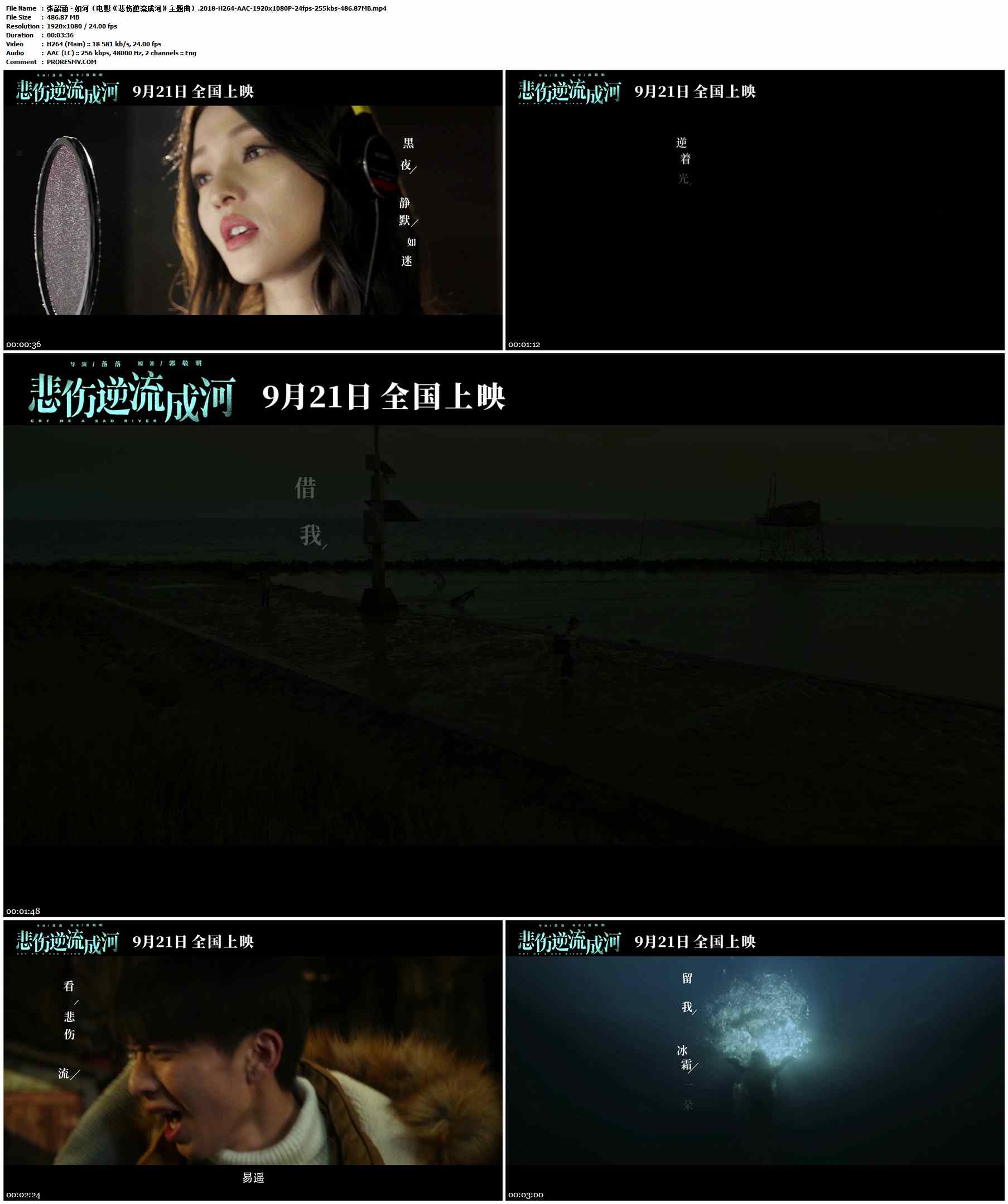 张韶涵 - 如河（电影《悲伤逆流成河》主题曲）.2018-H264-AAC-1920x1080P-24fps-255kbs-486.87MB官方MV_高清MV
